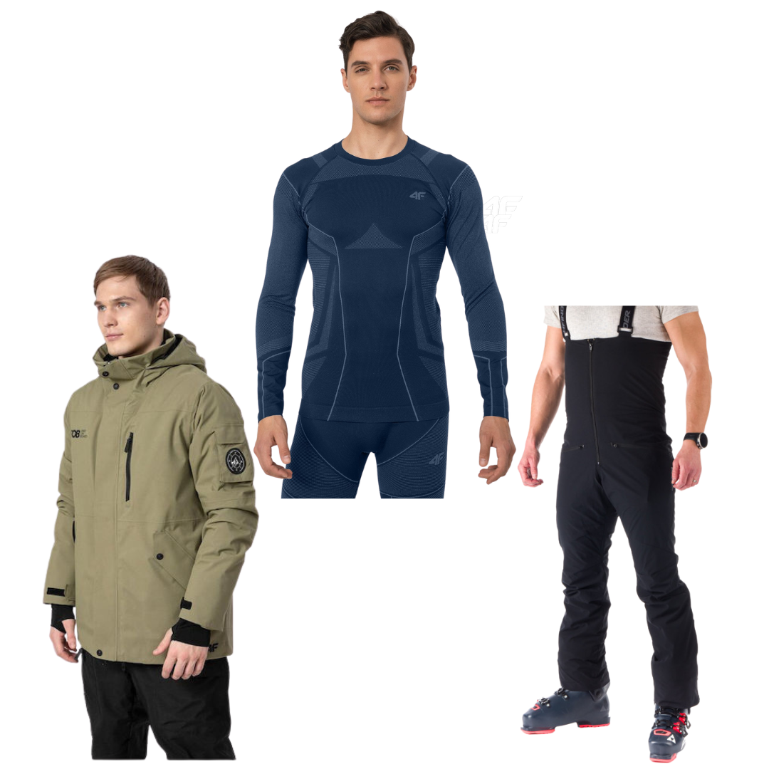 Veste de snowboard homme 4F + pantalon Northfinder + gilet 4F